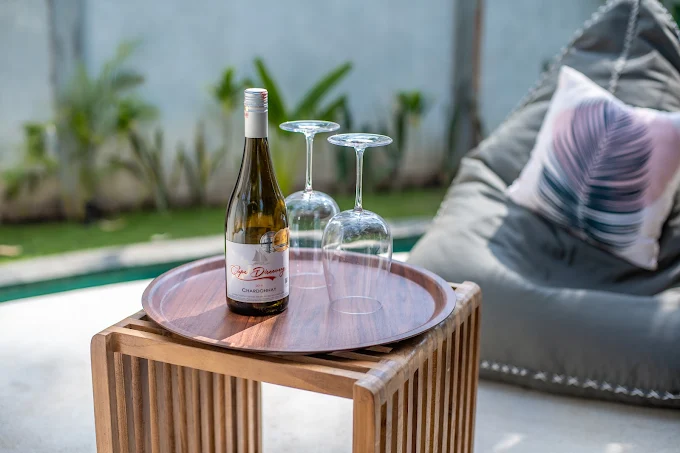 Lush garden surrounding the villas